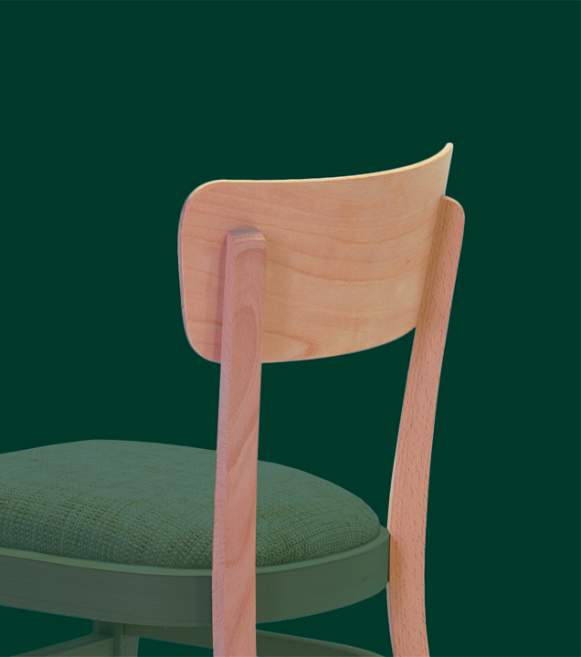 Back rest - Nico P, solid wood upholstered chair