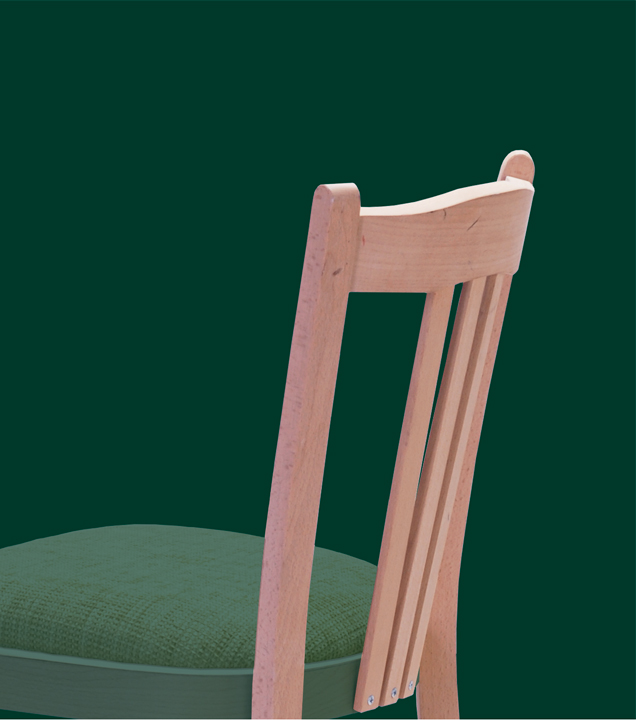 Back rest - Lucia P SRP upholstered chair for restaurant, café